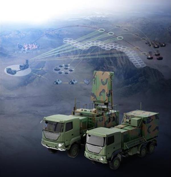 This graphic from Mo<em></em>nday shows its envisio<em></em>ned anti-artillery radar system. (Defense Acquisition Program Administration)
